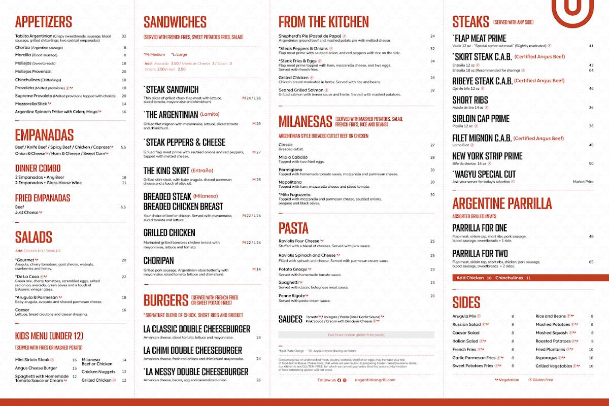 Argentinian Grill меню