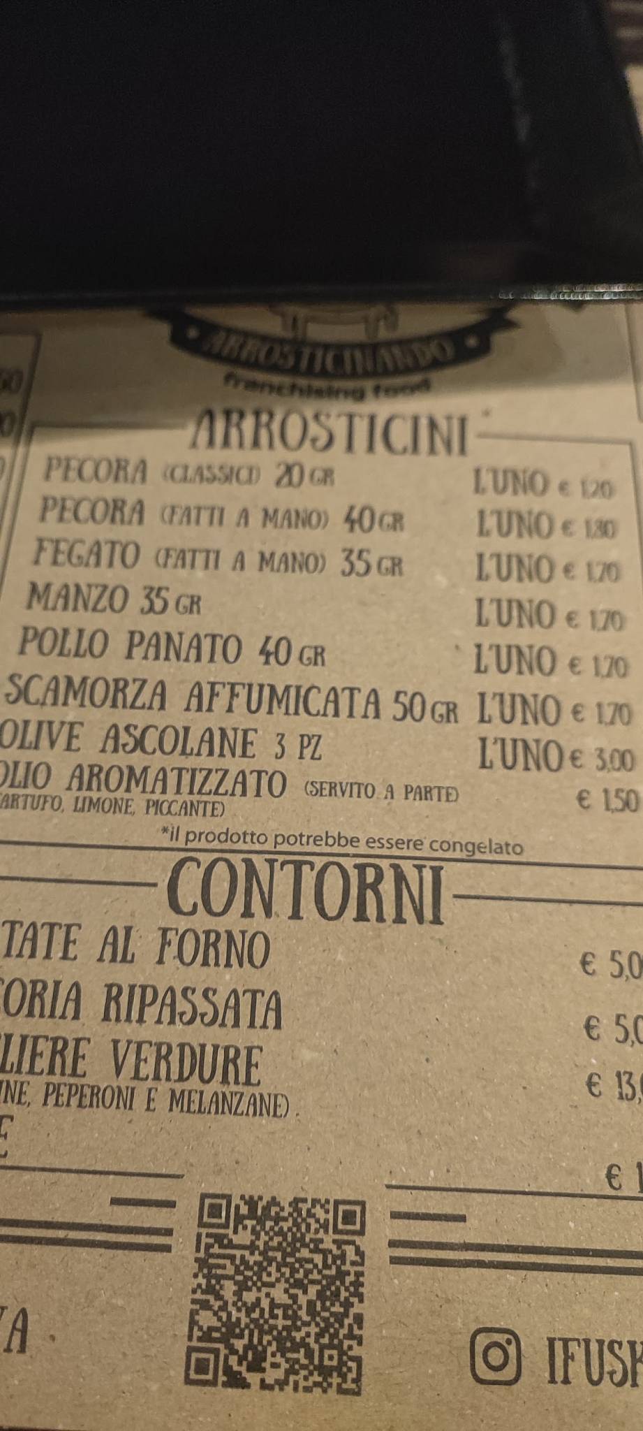 Arrosticinando Infernetto меню