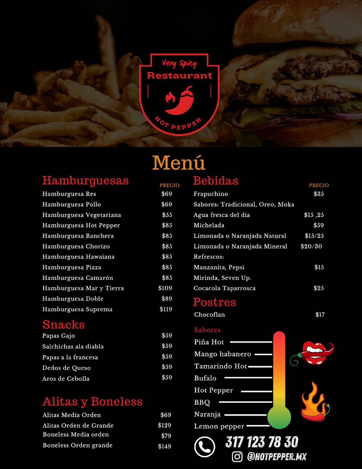 Hot Pepper меню