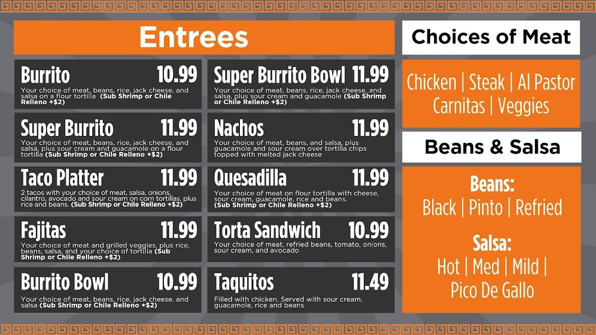Aztec Grill меню