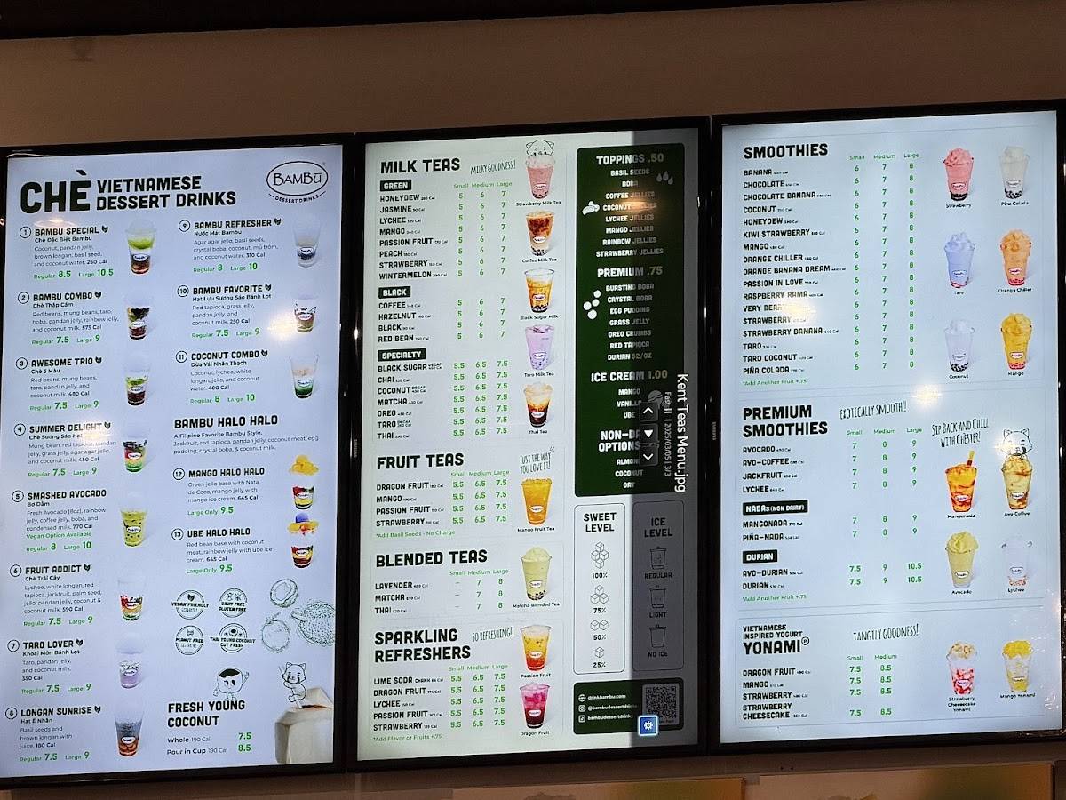 BAMBU Desserts & Drinks меню
