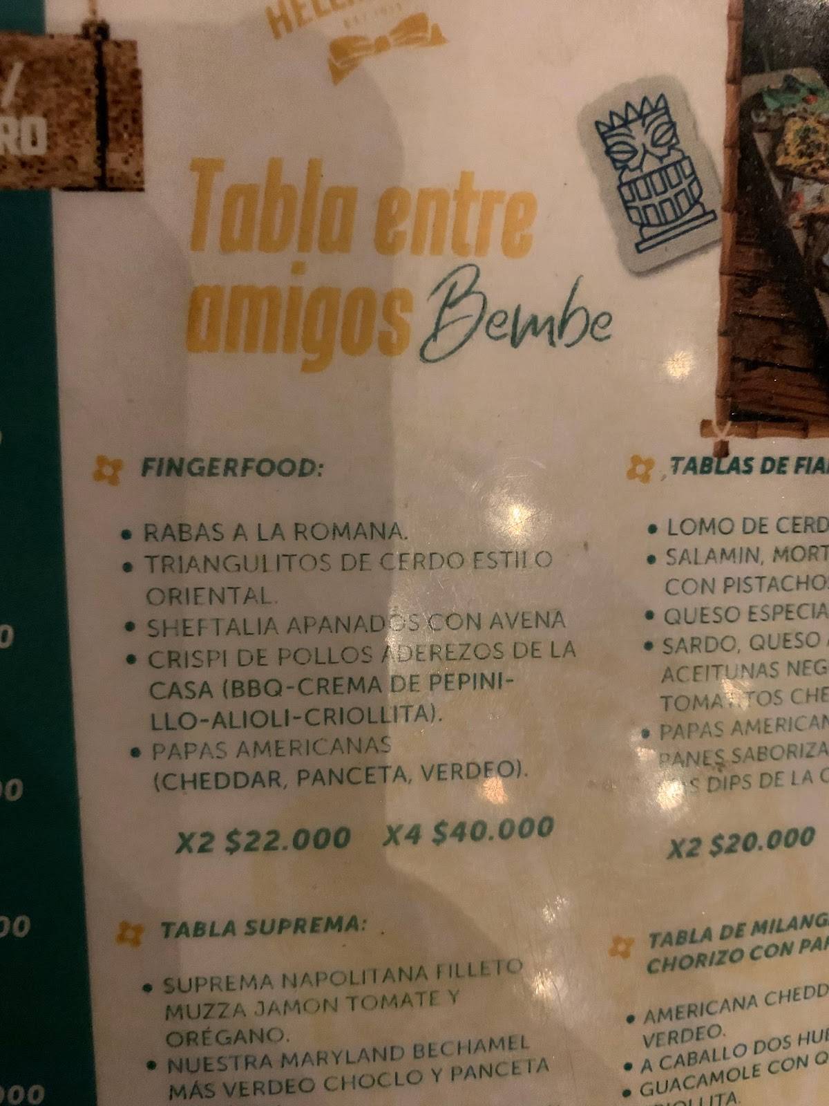 BEMBÉ меню