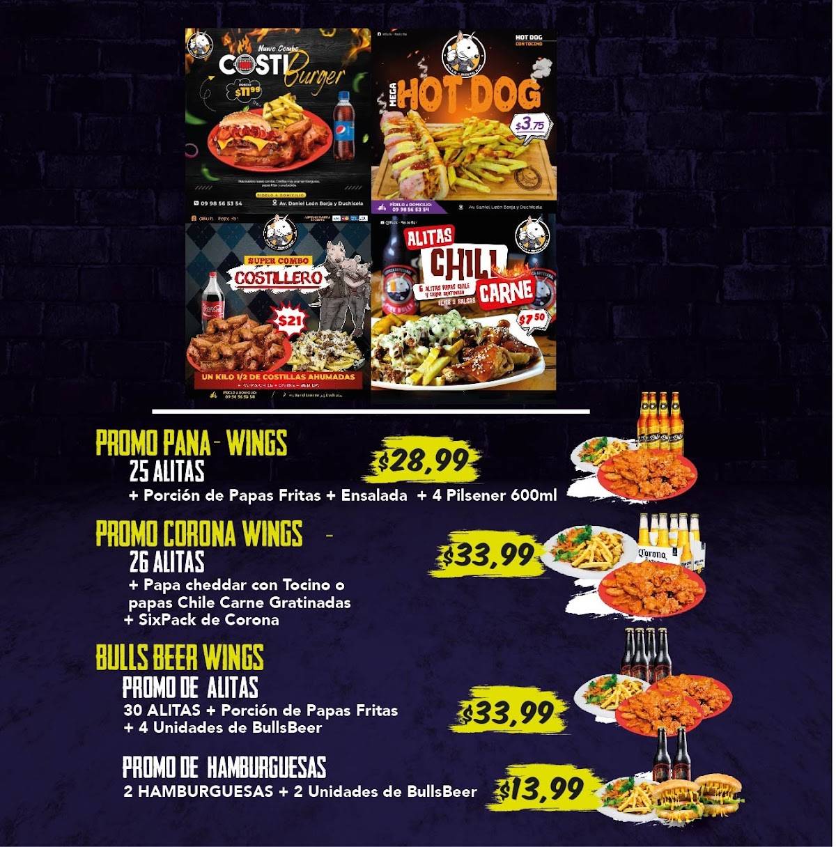 BULLS RESTO BAR - Riobamba меню