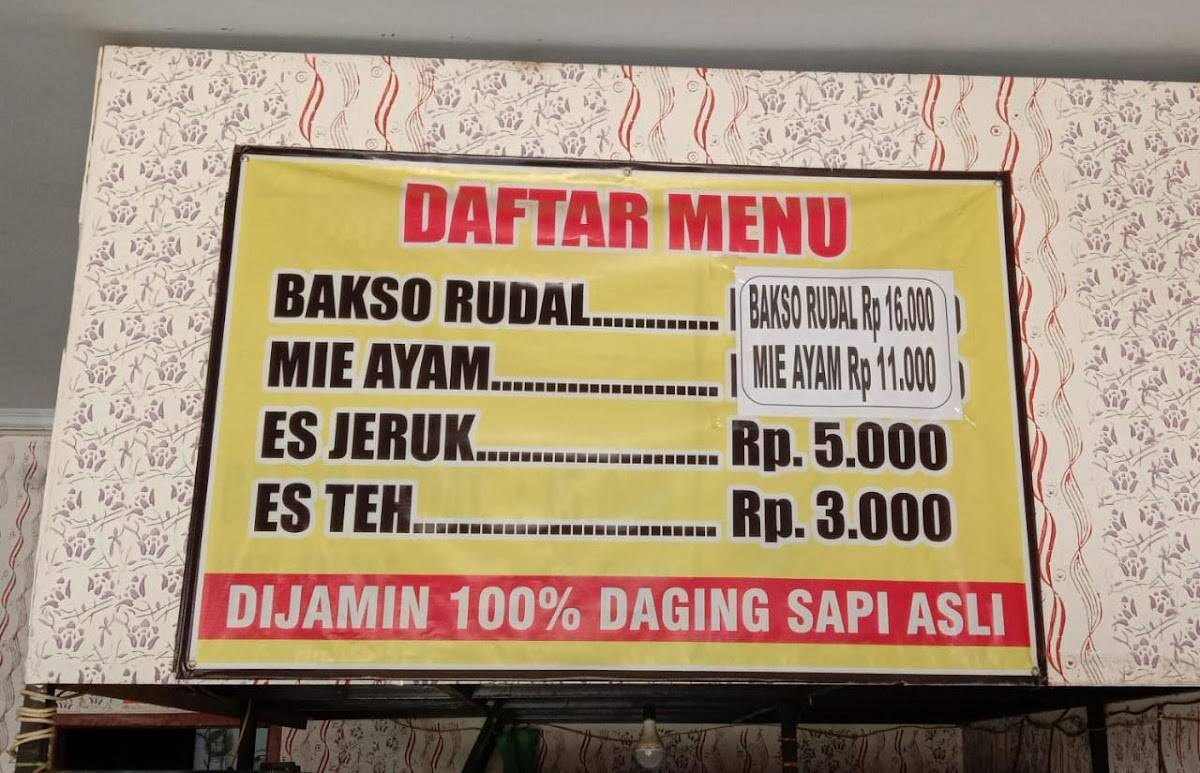 Bakso Rudal меню