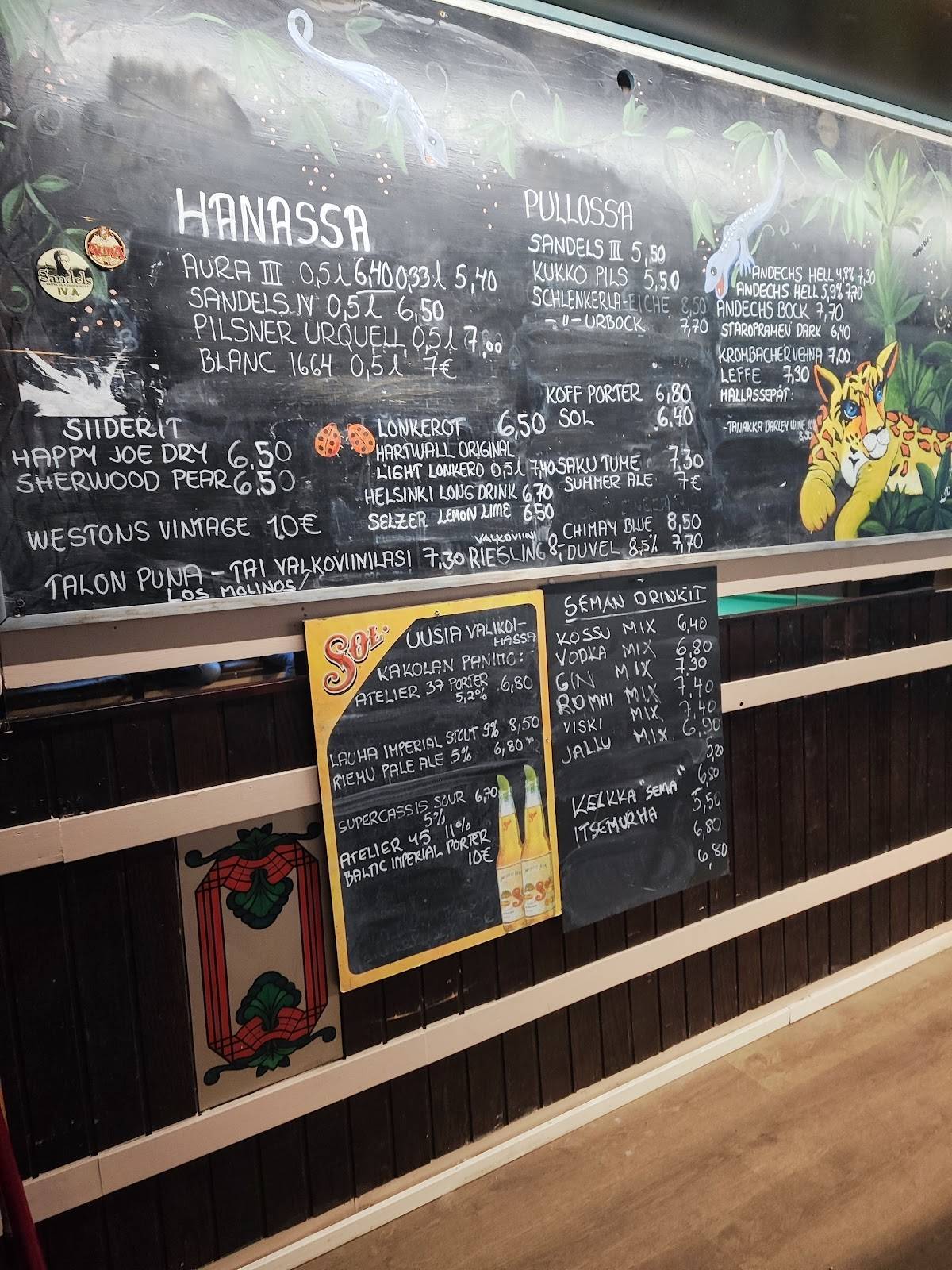Bar Semafori, Pub Hopotus oy меню