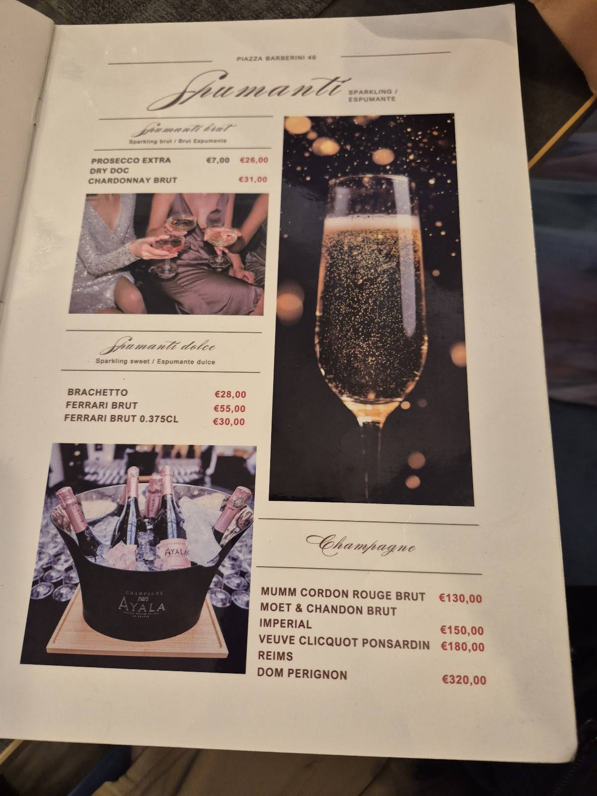 Barberini Express Roma меню