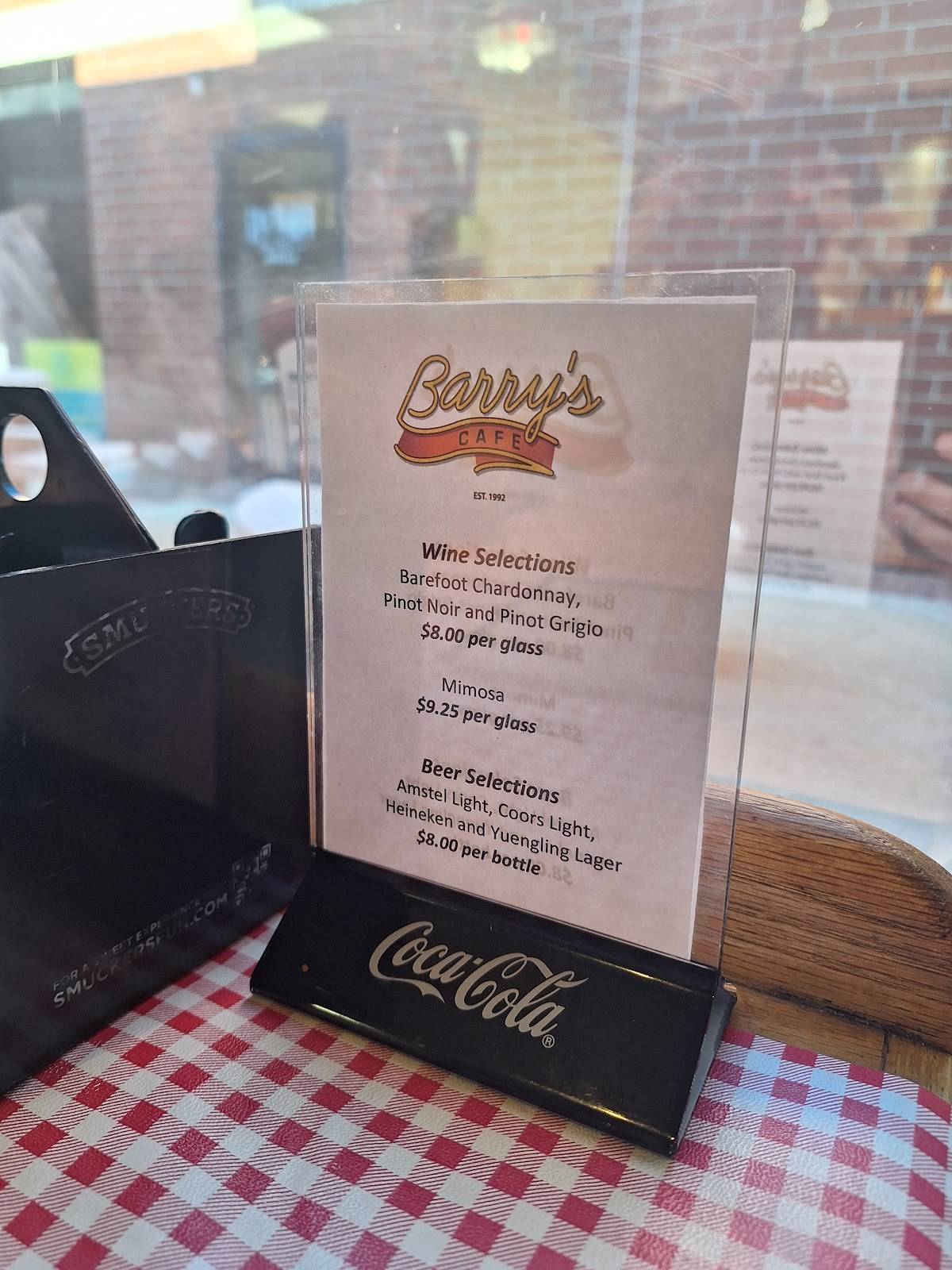 Barry's Cafe меню