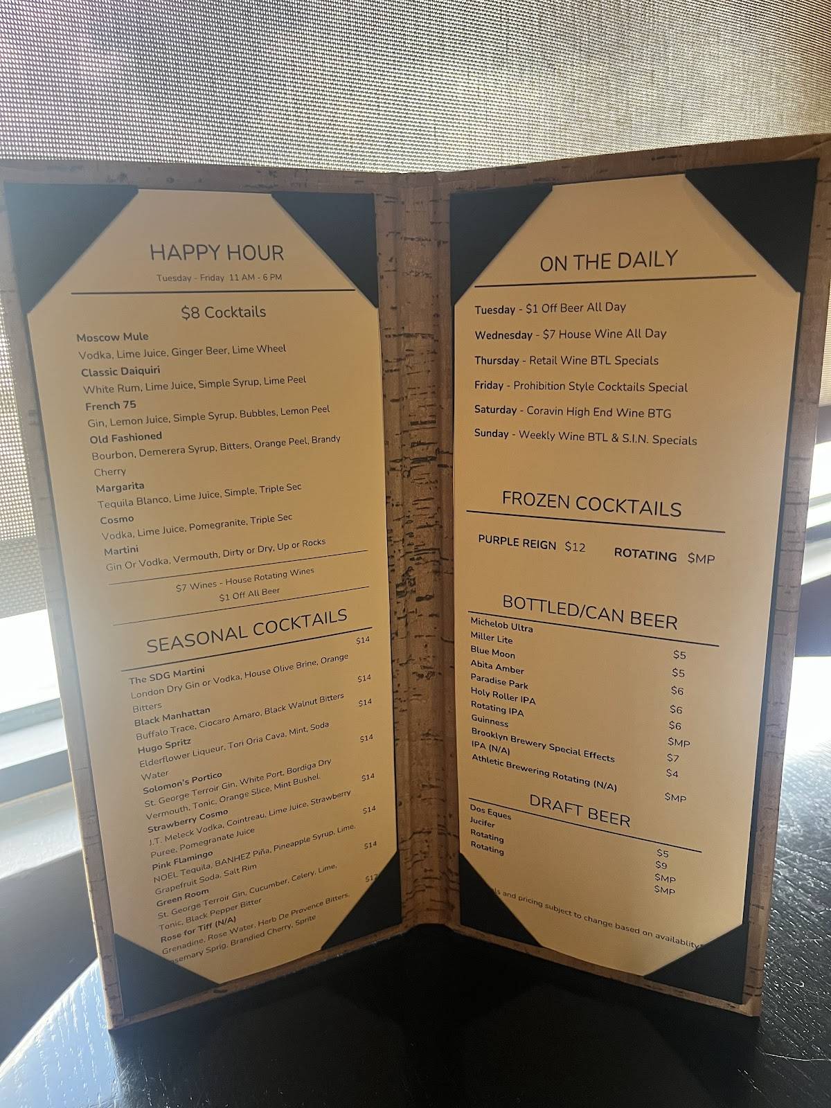 Southdowns Grille меню