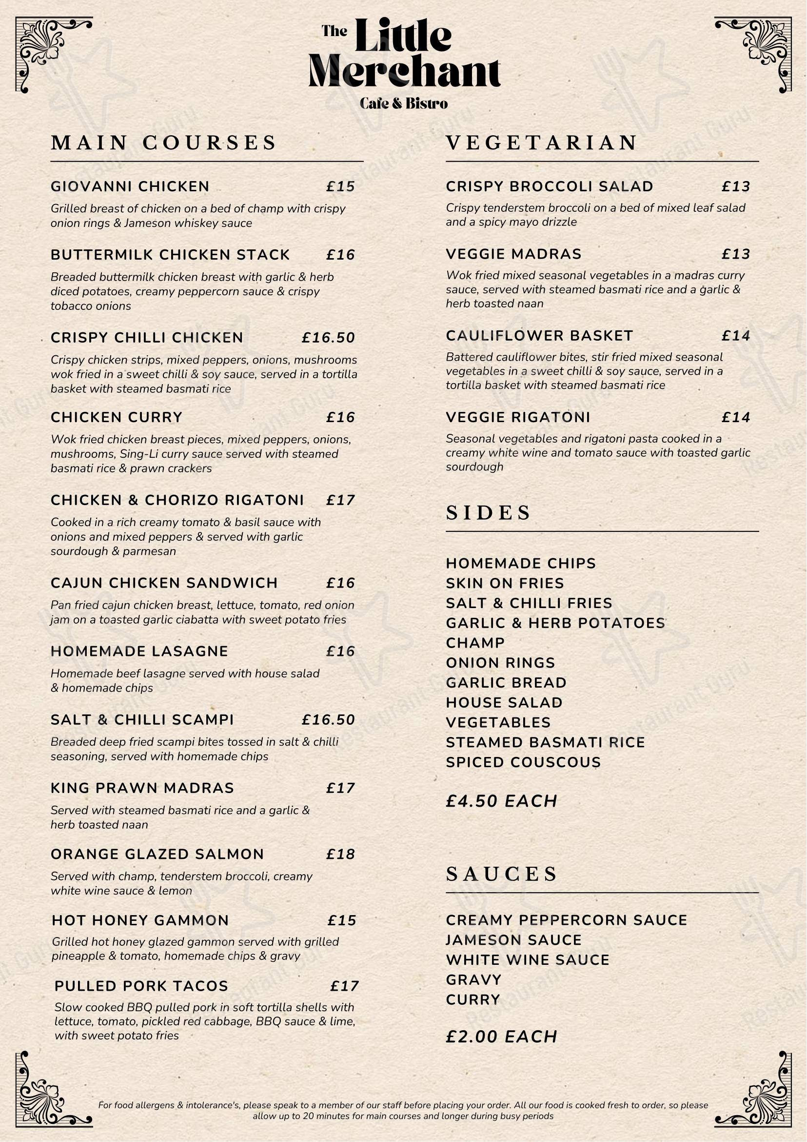Меню напитков паба и бара Bellini's Newry