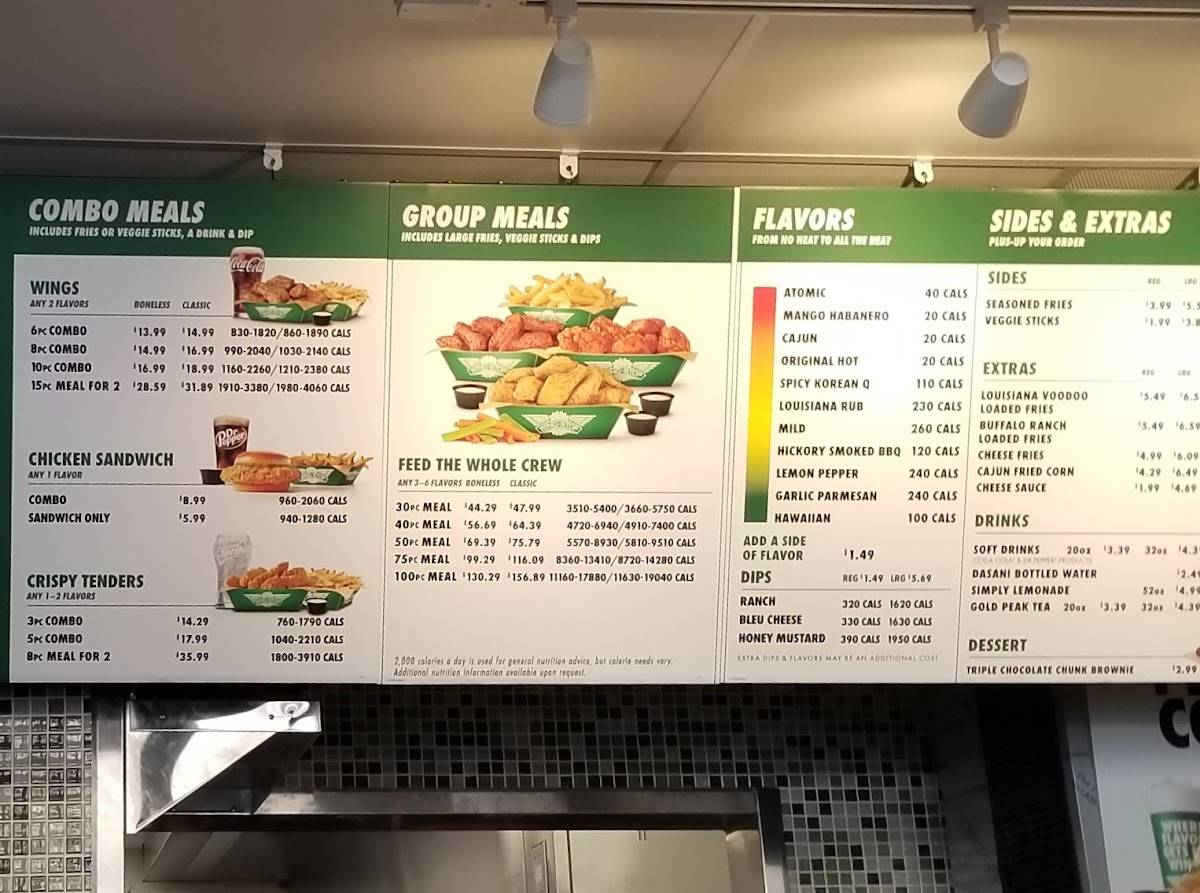 Wingstop меню