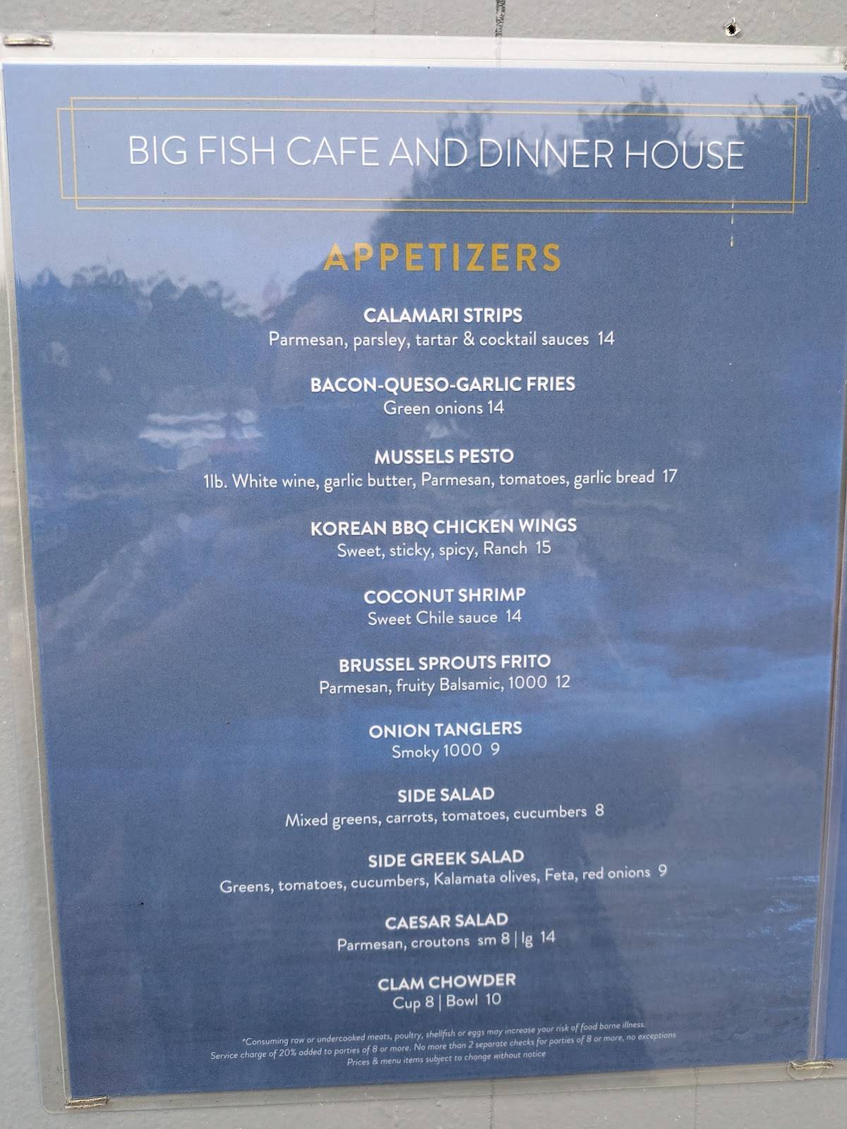 Big Fish Café меню