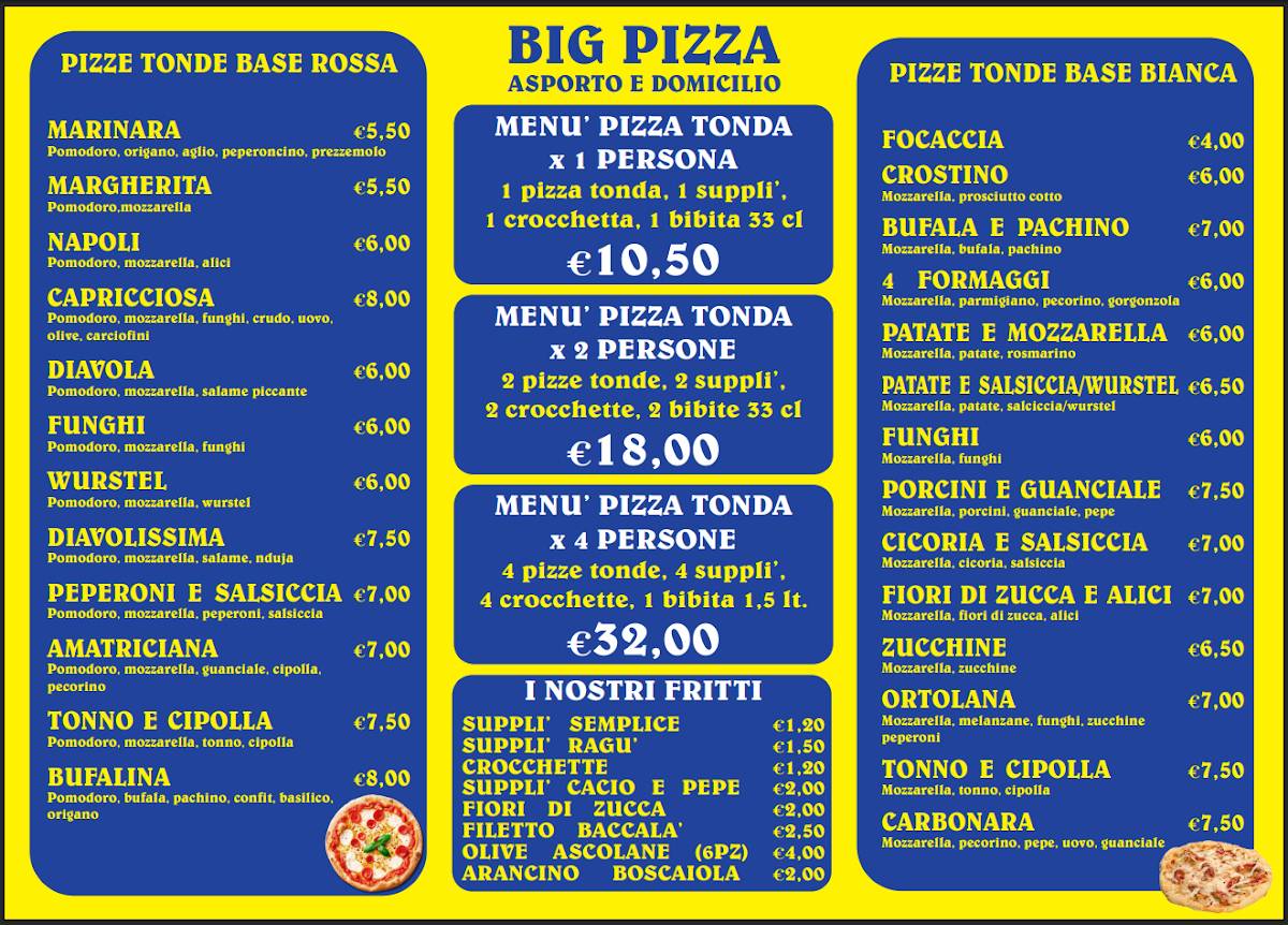 Big Pizza меню