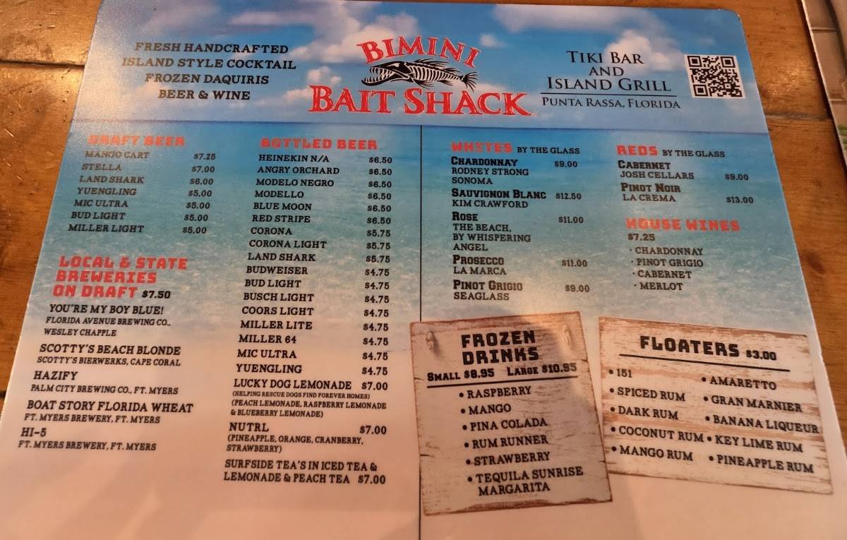 Bimini Bait Shack меню