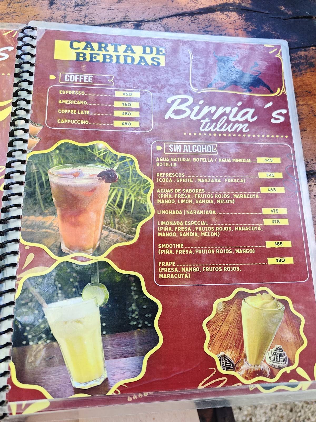 Birria меню