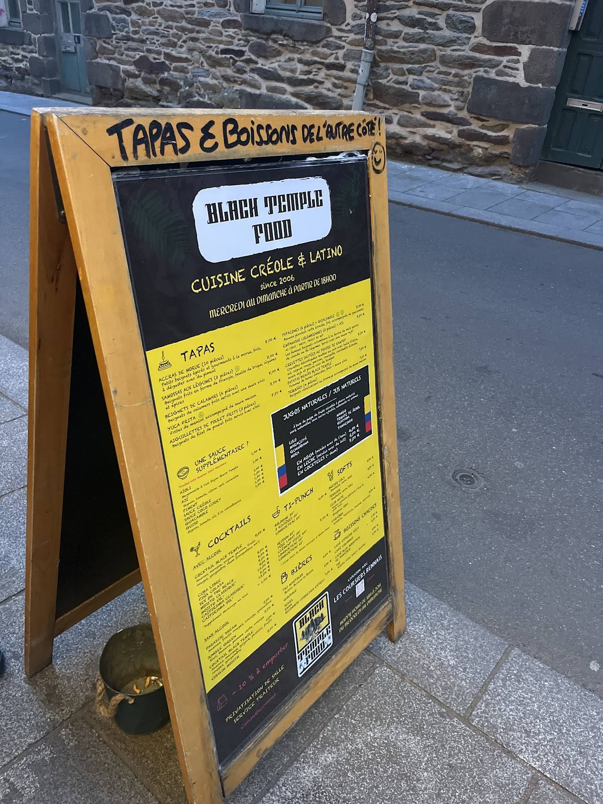 Black Temple Food Restaurant Rennes - Livraison et à emporter меню