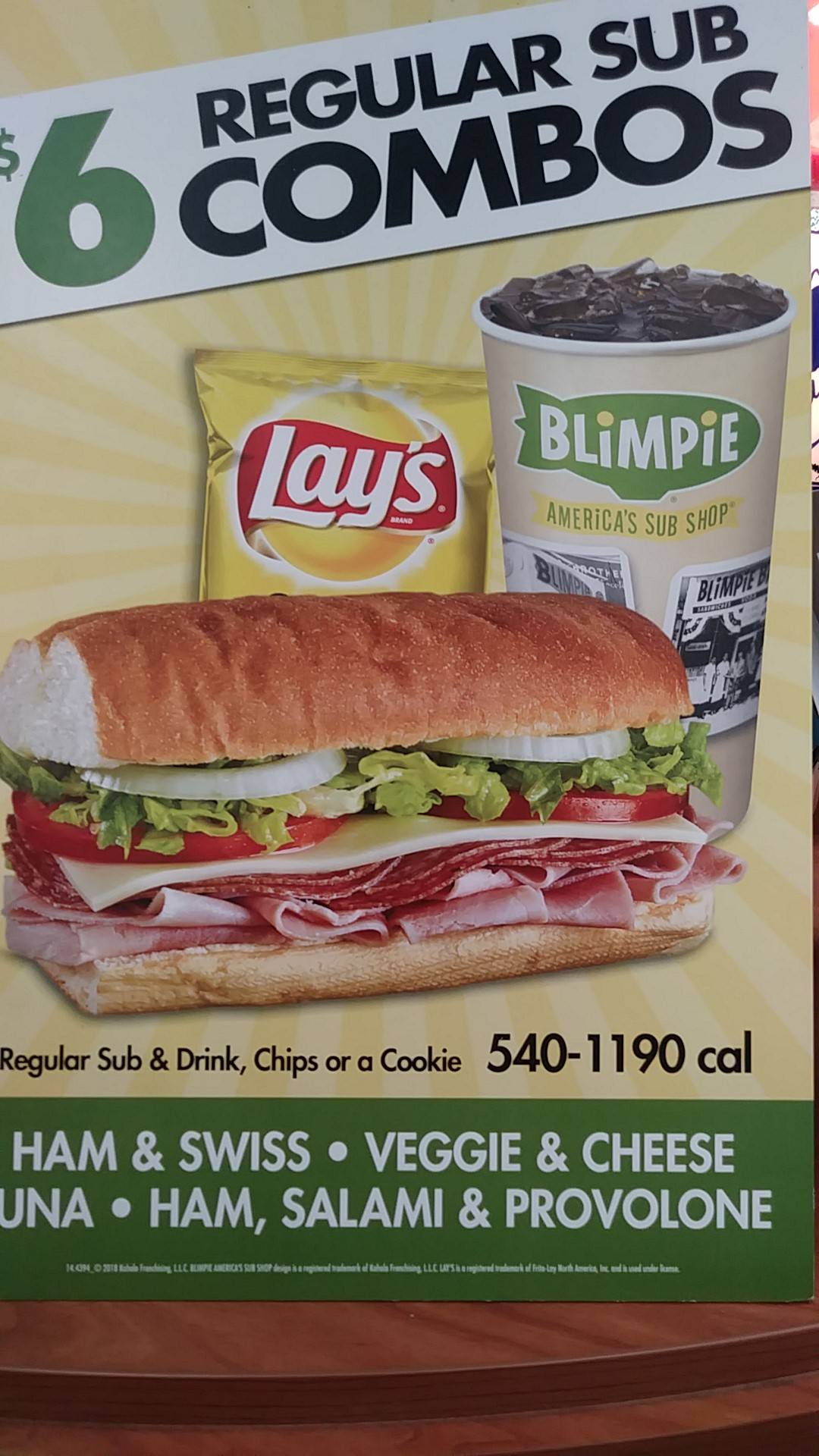Blimpie меню