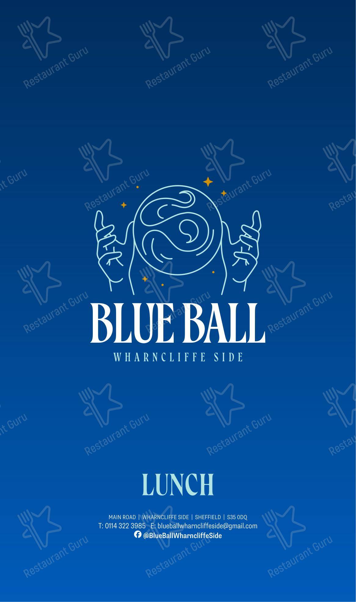 Blue Ball, Wharncliffe Side в Шеффилде - 菜单