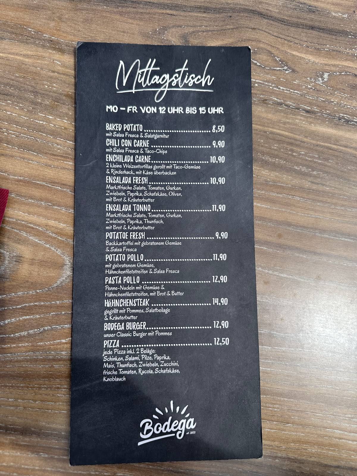 Bodega Rinteln меню