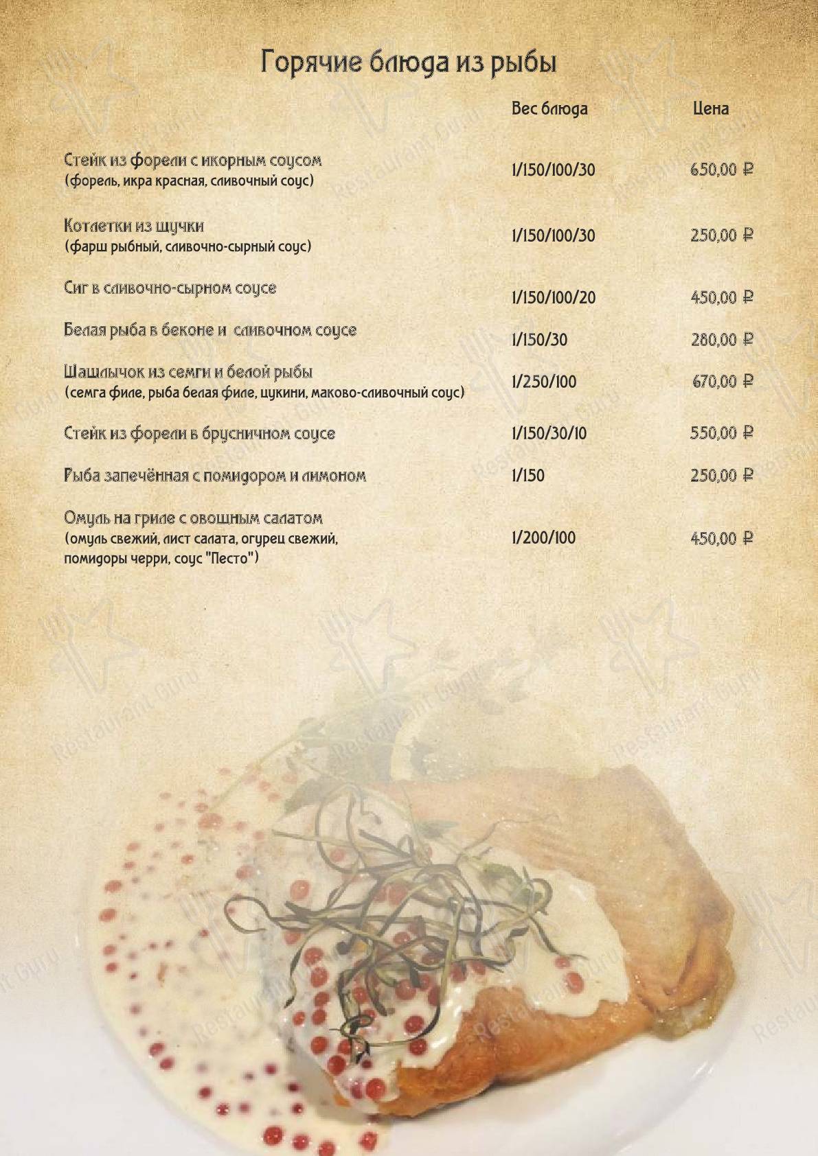 Меню для посетителей кафе БонЖур