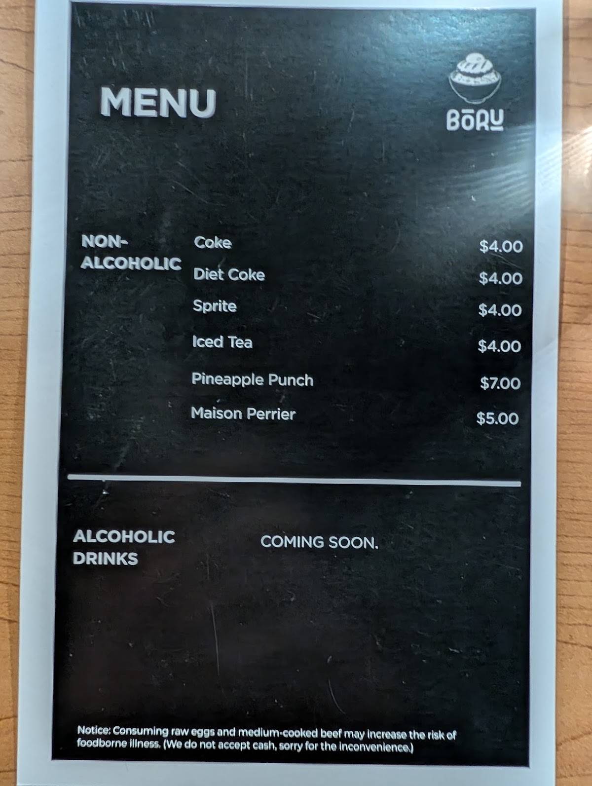 Boru Toronto меню