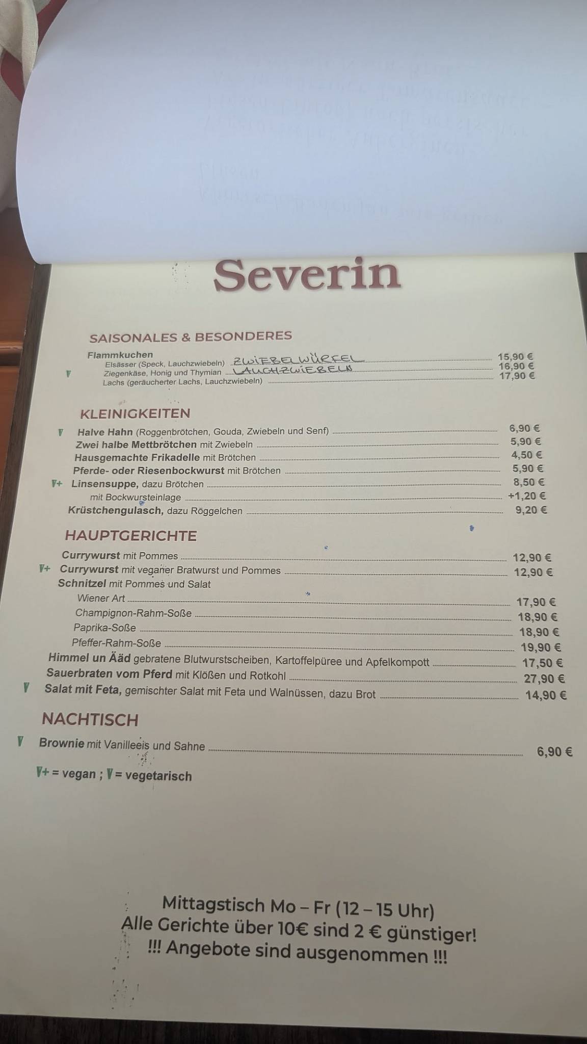 Brauhaus Severin меню