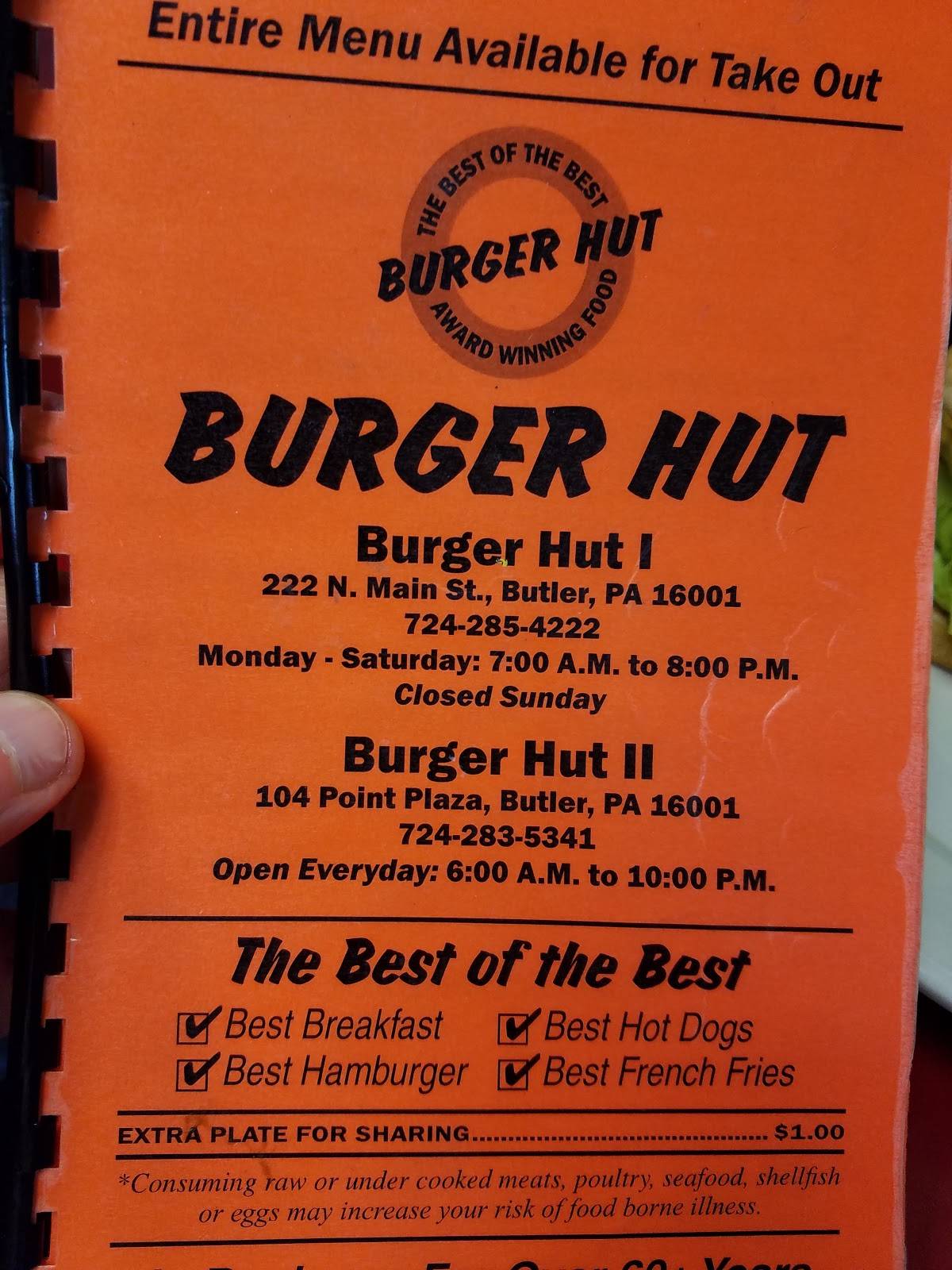 Burger Hut меню