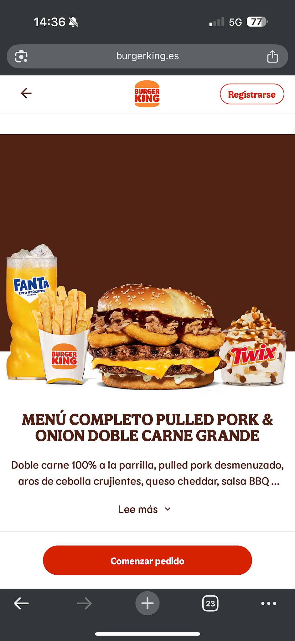 Burger King меню