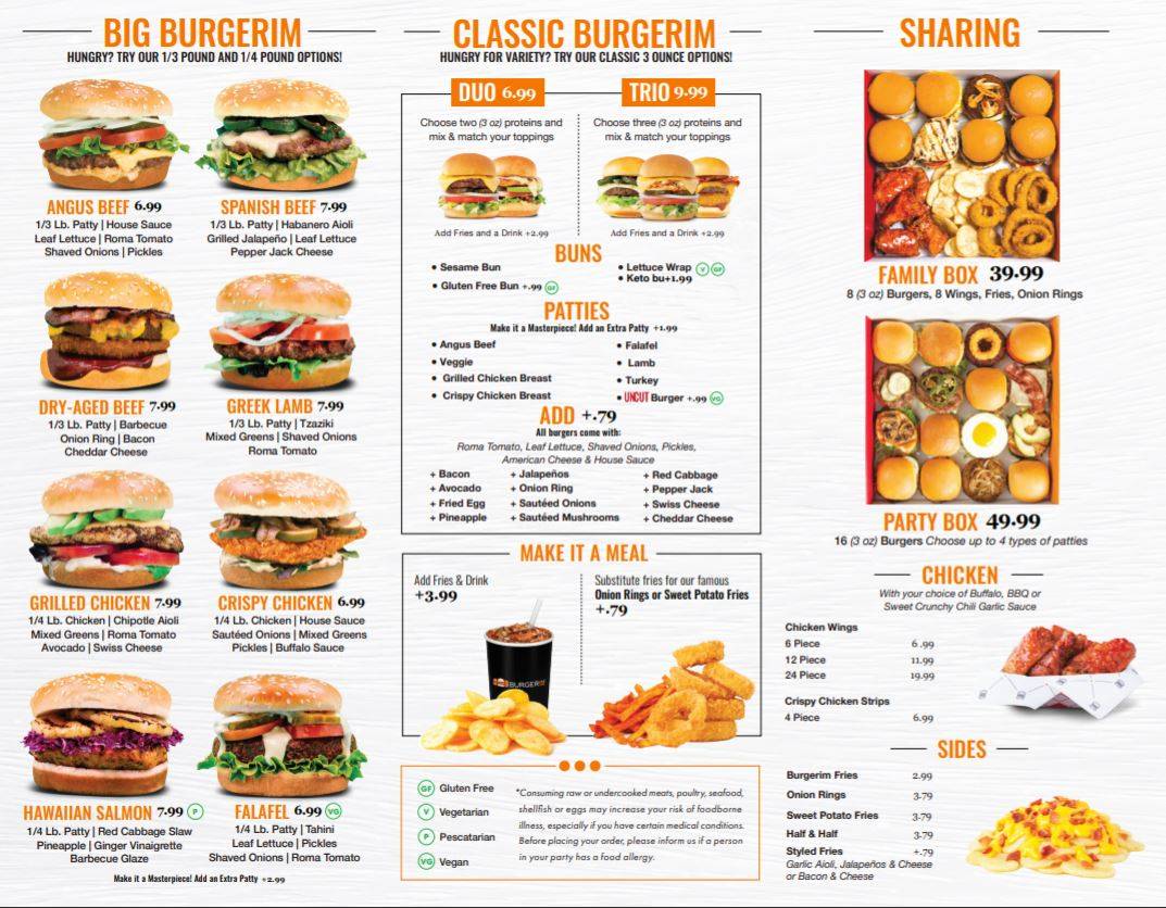 BurgerIM меню