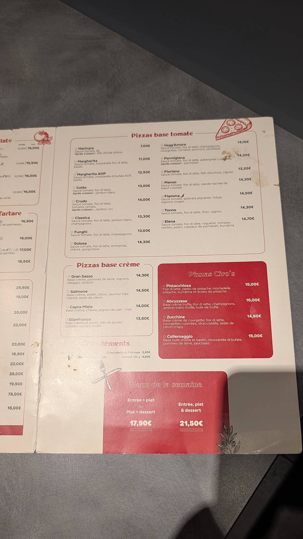 CIRO Ristorante меню