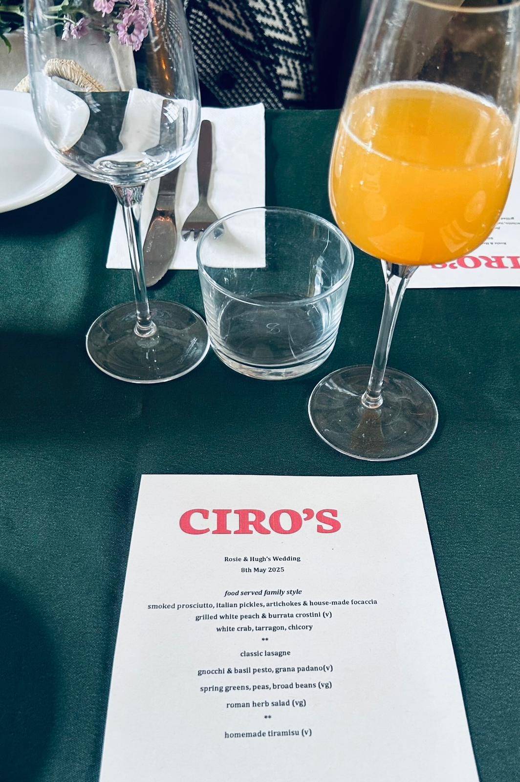 CIRO’S меню