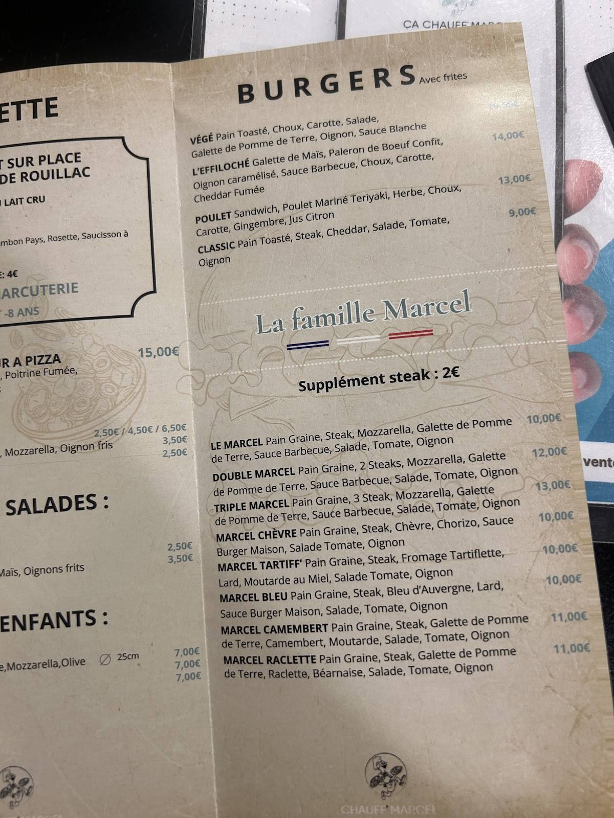 Ça Chauff'Marcel Rouillac меню