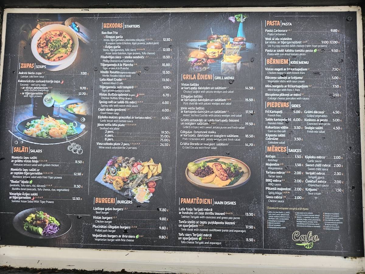 Cabo Cafe меню
