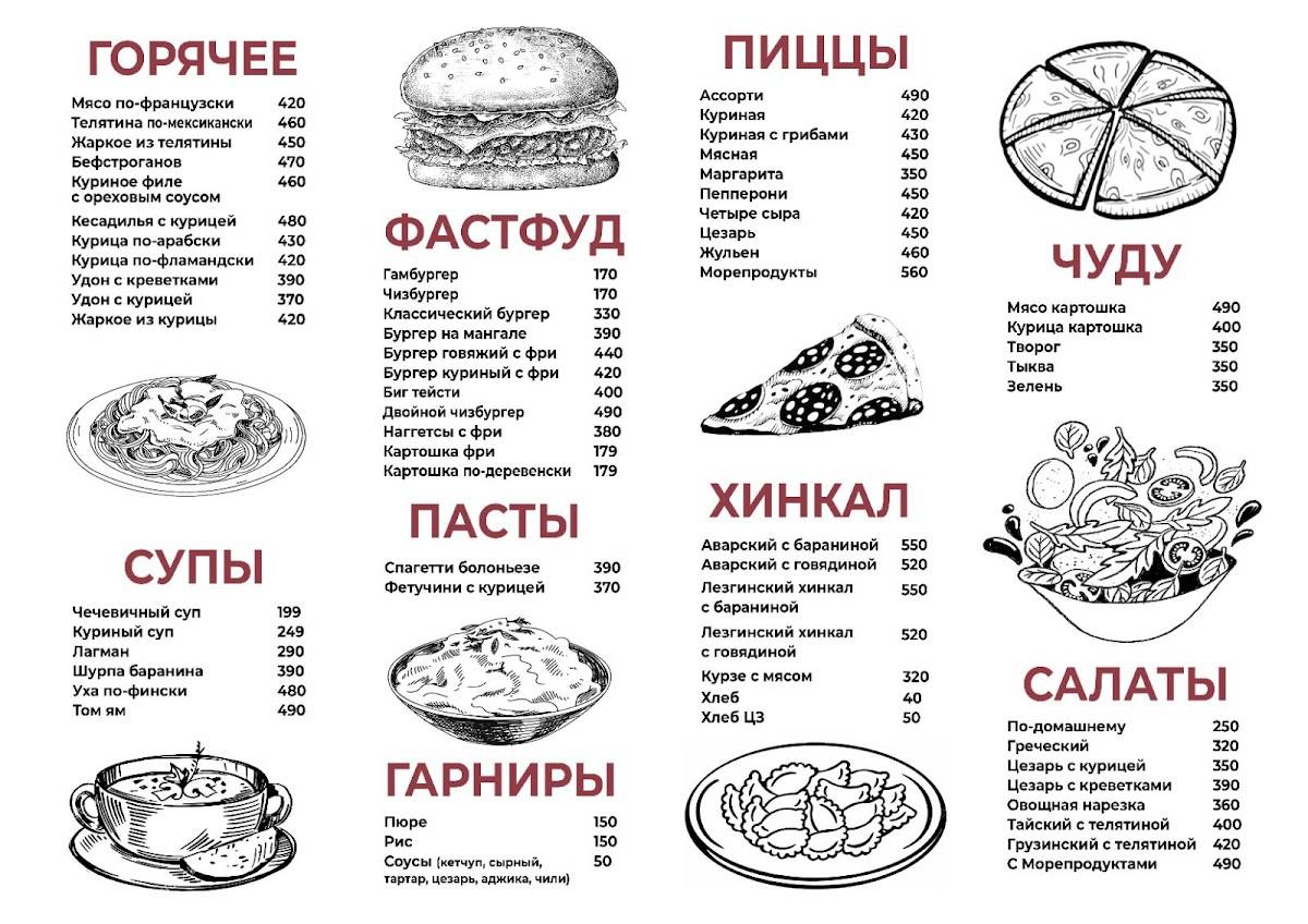 Cafe 57 меню