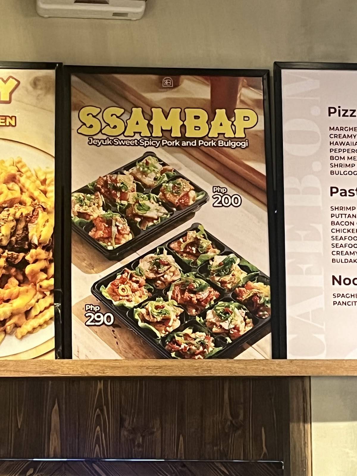 Cafe B.O.M меню