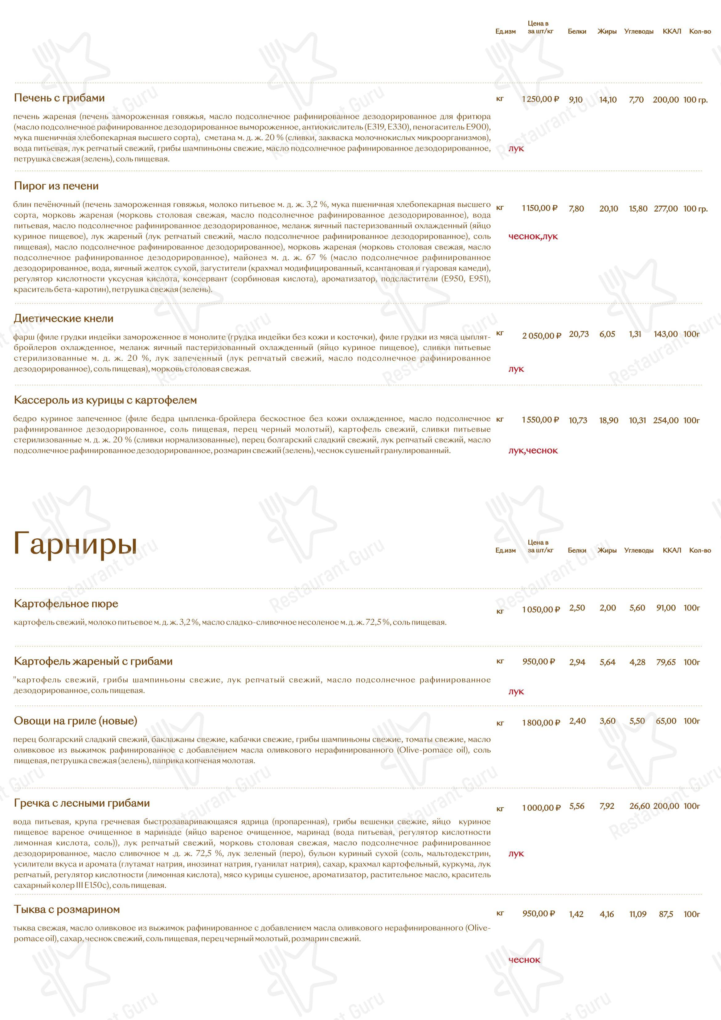 Коктейльная карта кафе Брусника в Москве