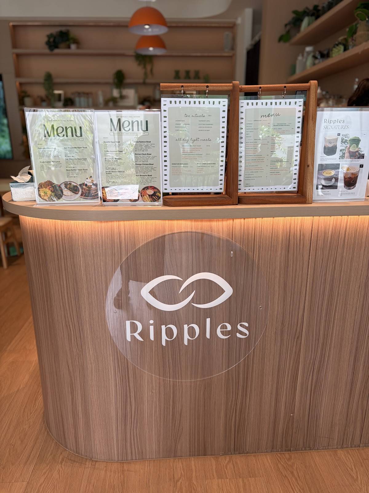 Café Ripples меню