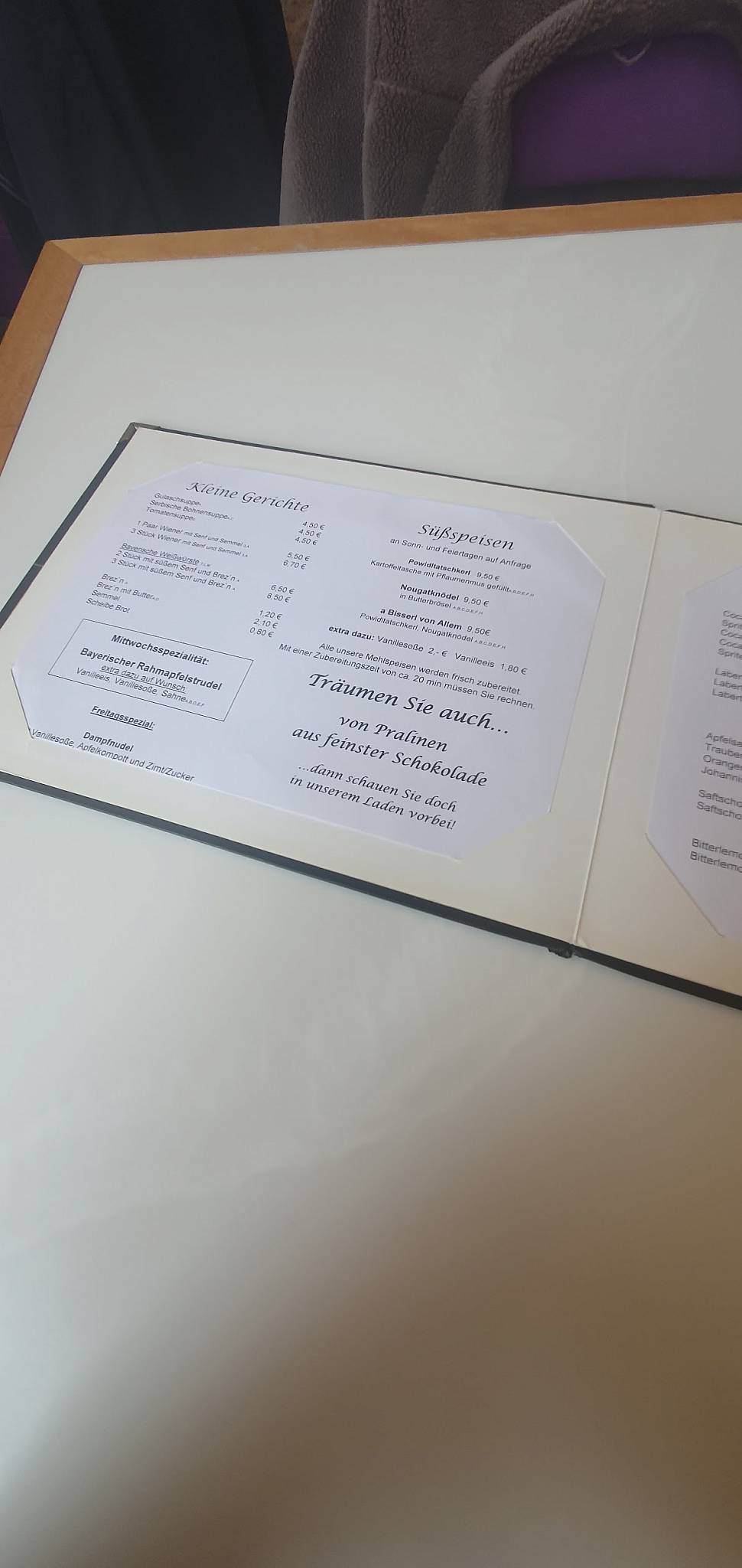 Cafe Conditorei check and confectionery меню