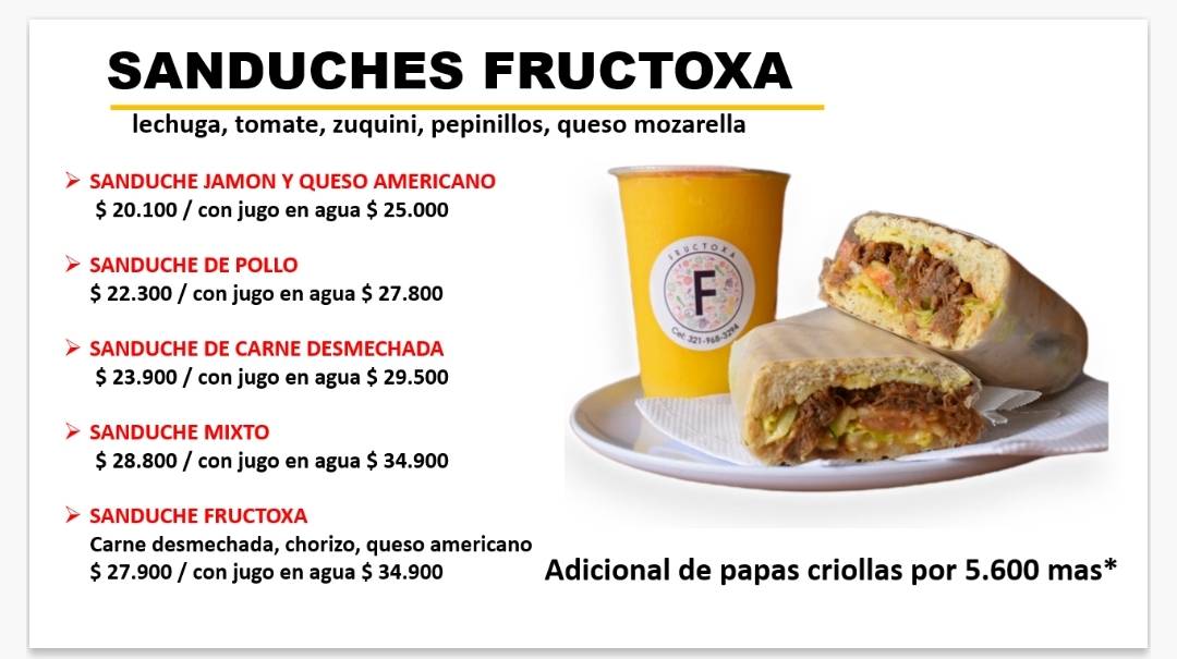 FRUCTOXA меню