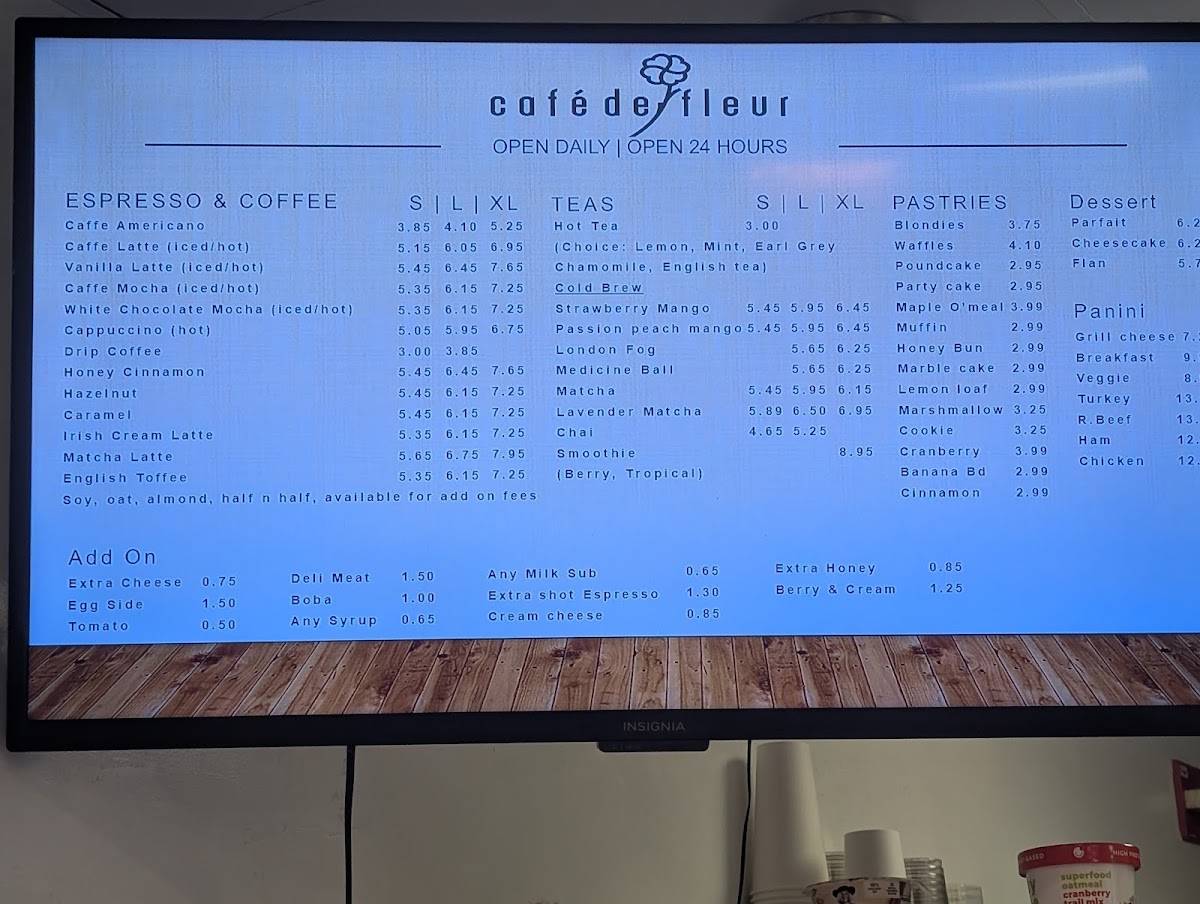 Cafe de Fleur меню