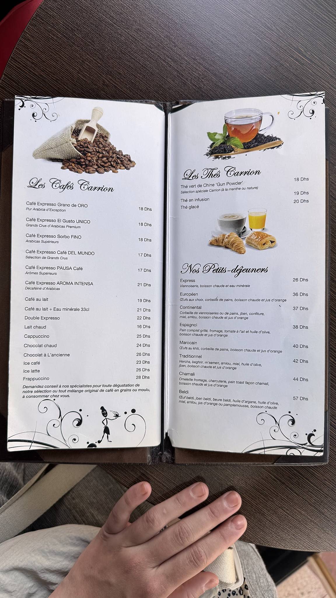 Cafés Carrion-Annakhil меню
