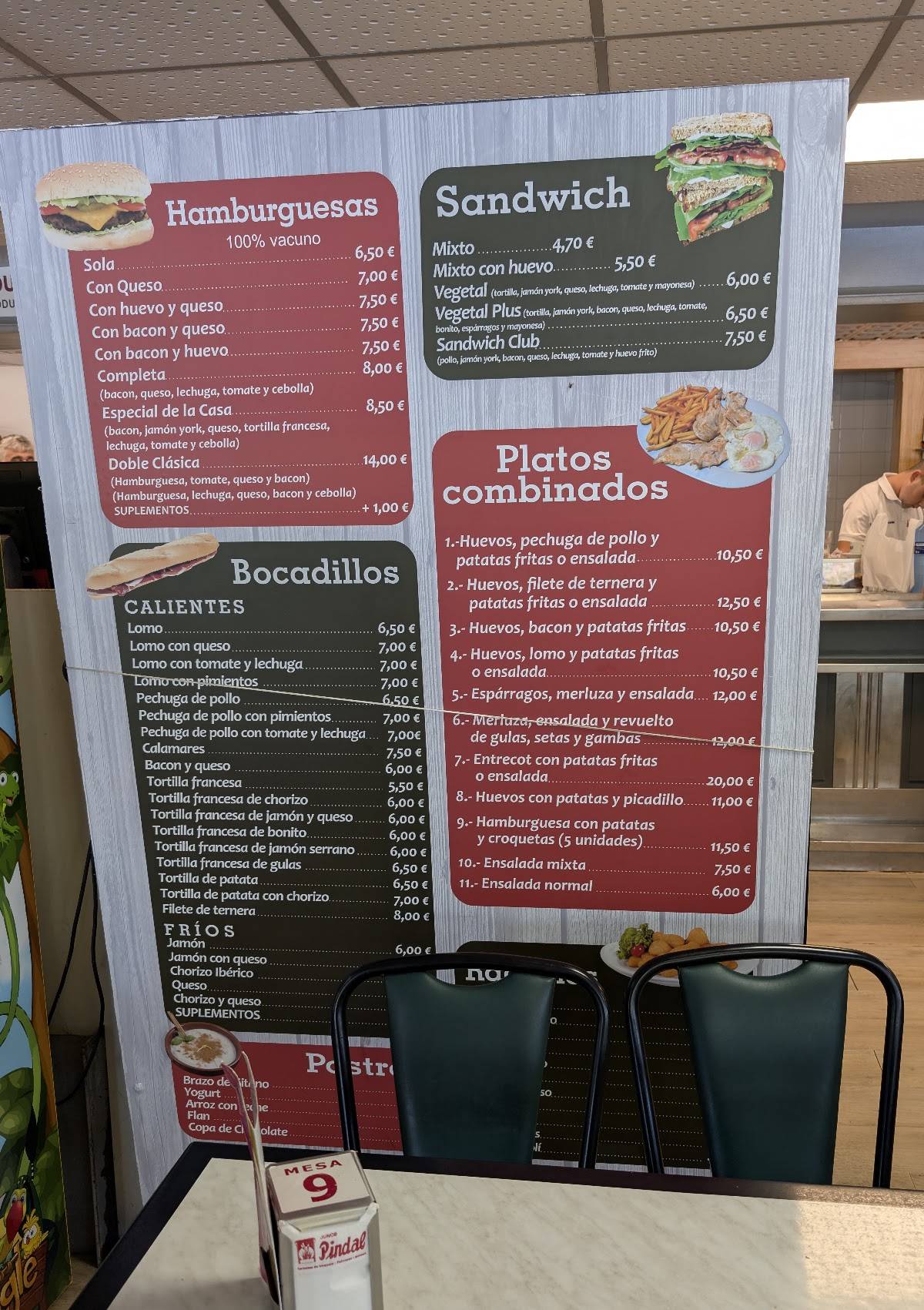 Cafetería Pindal 2 меню