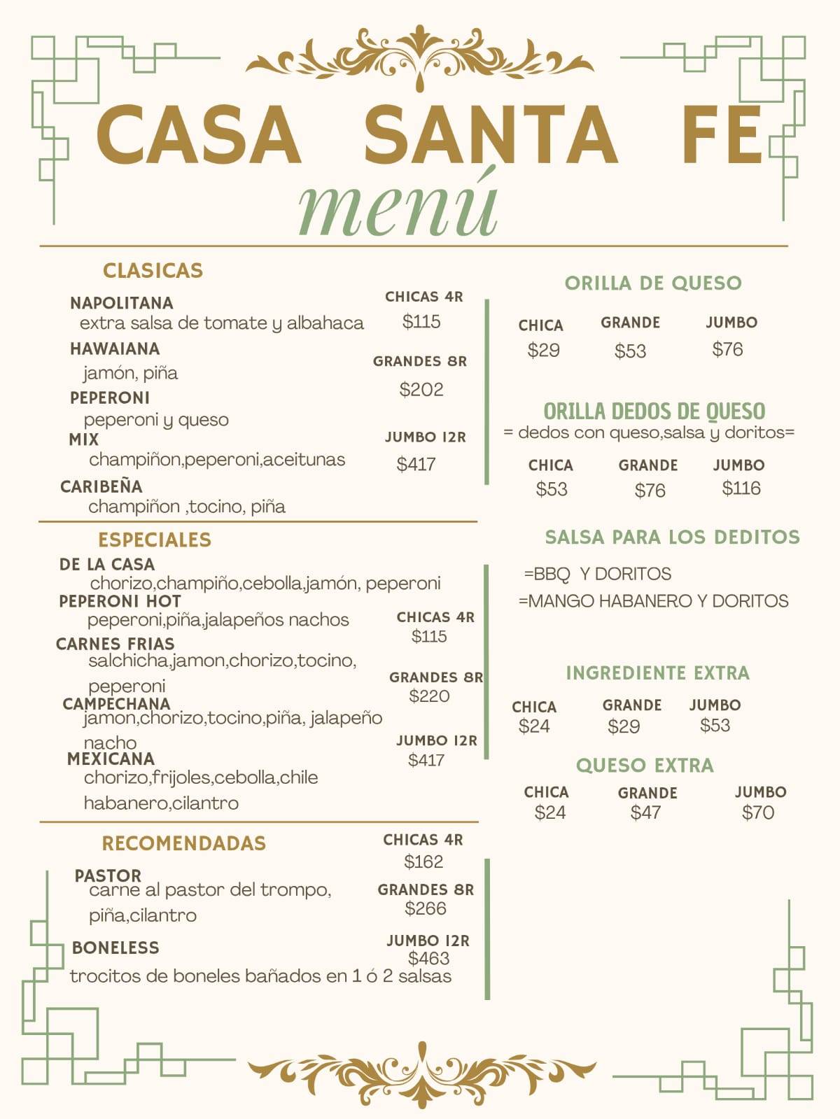 Casa Santa Fe меню