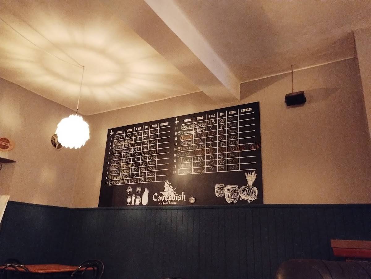 Cavendish - Cervecería меню