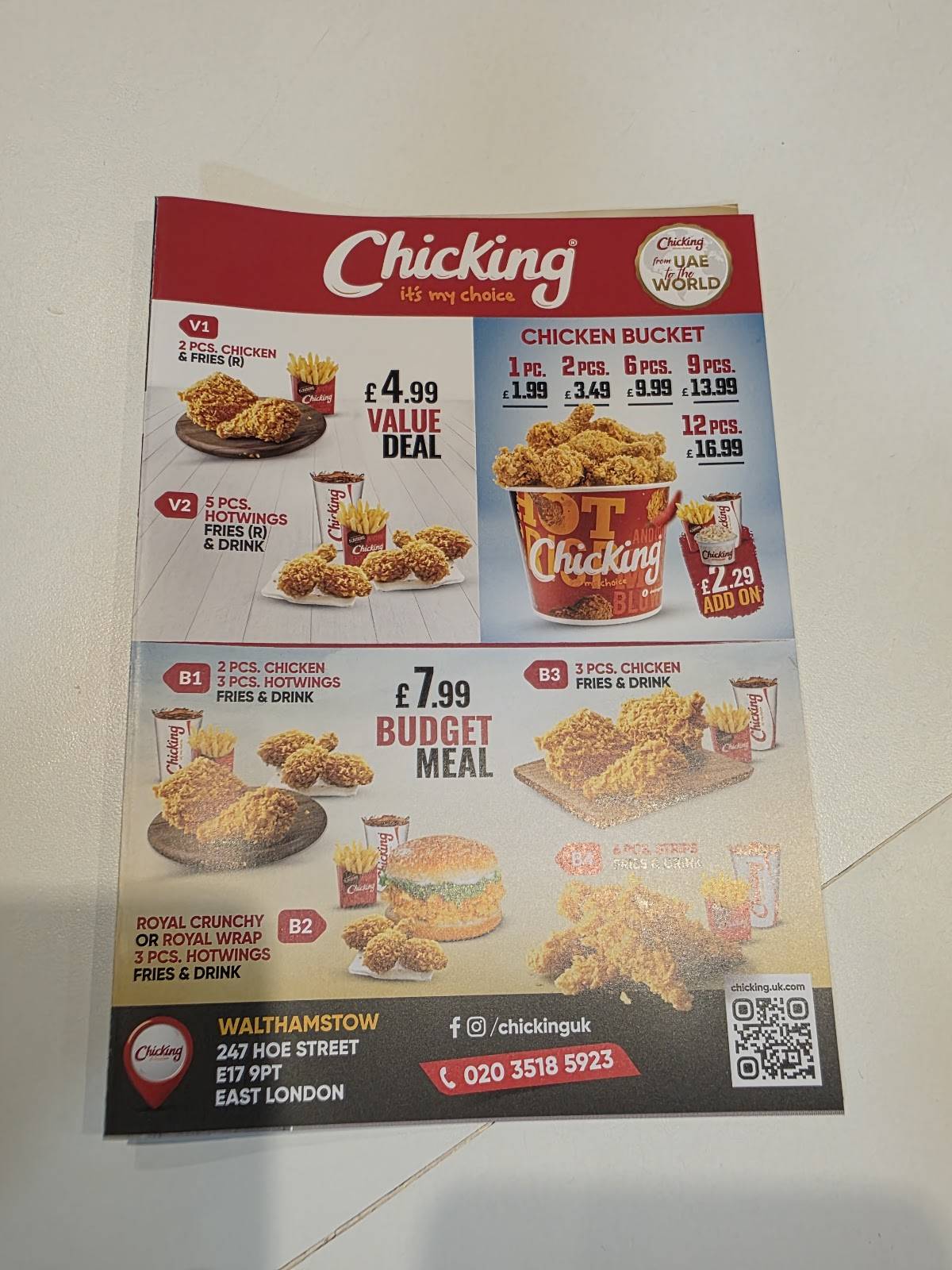 Chicking Walthamstow меню