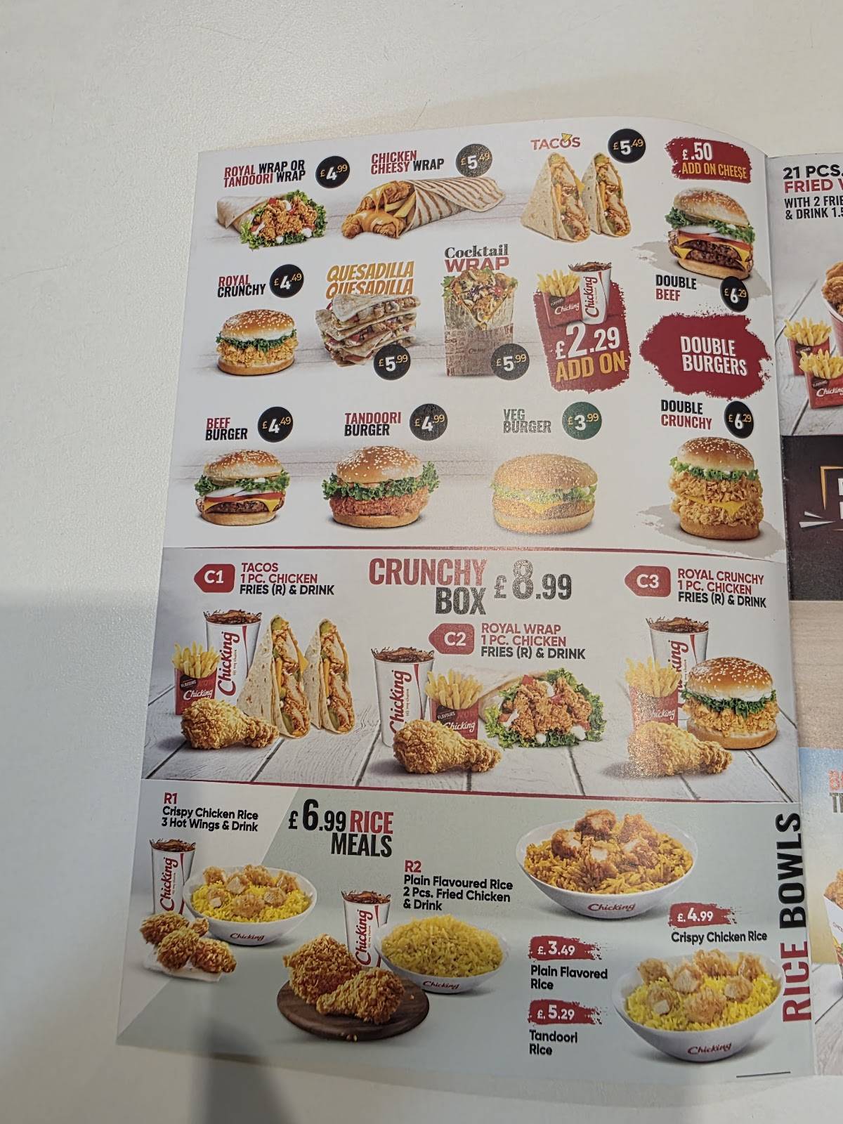 Chicking Walthamstow меню