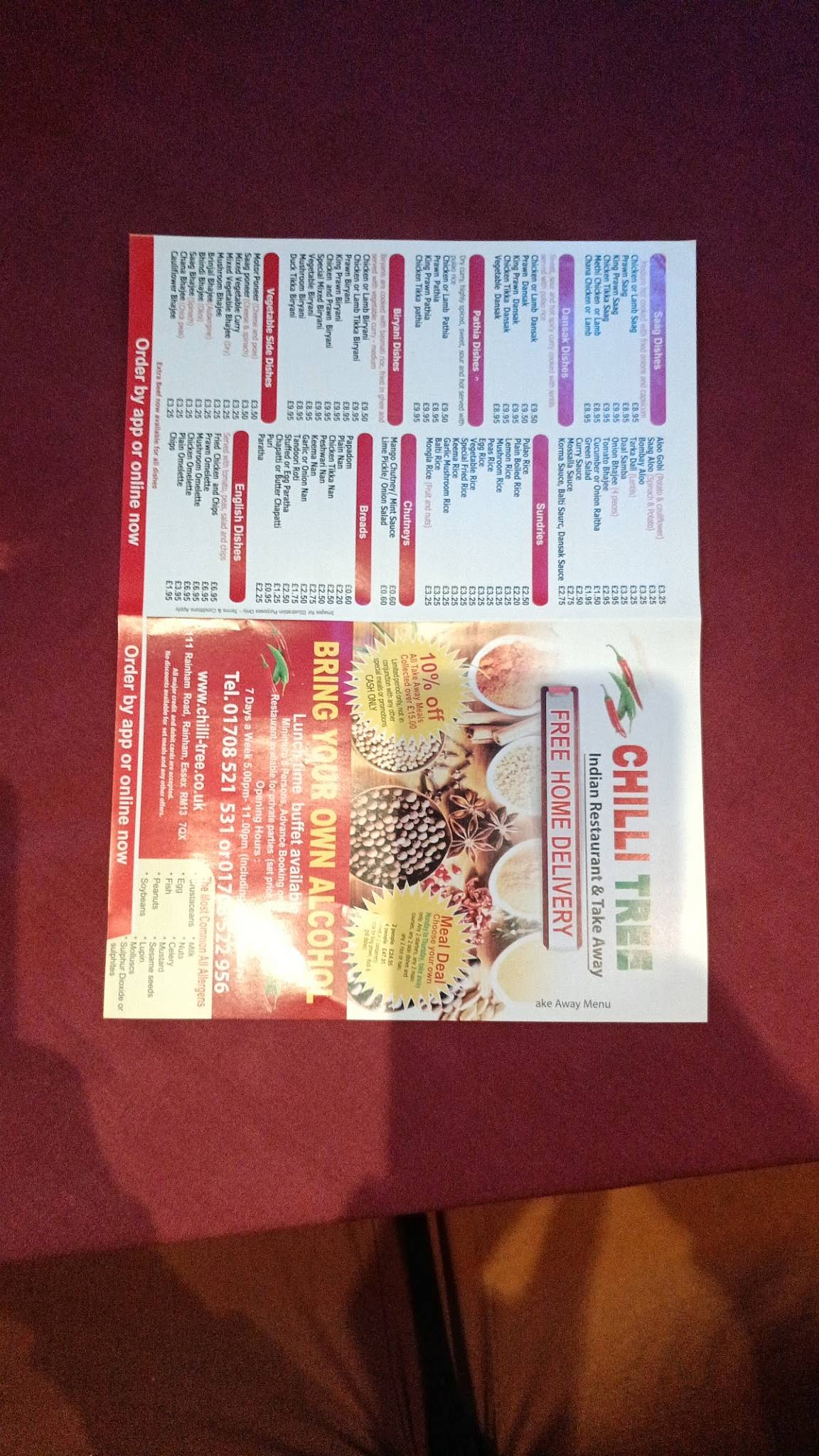 Chilli Tree меню
