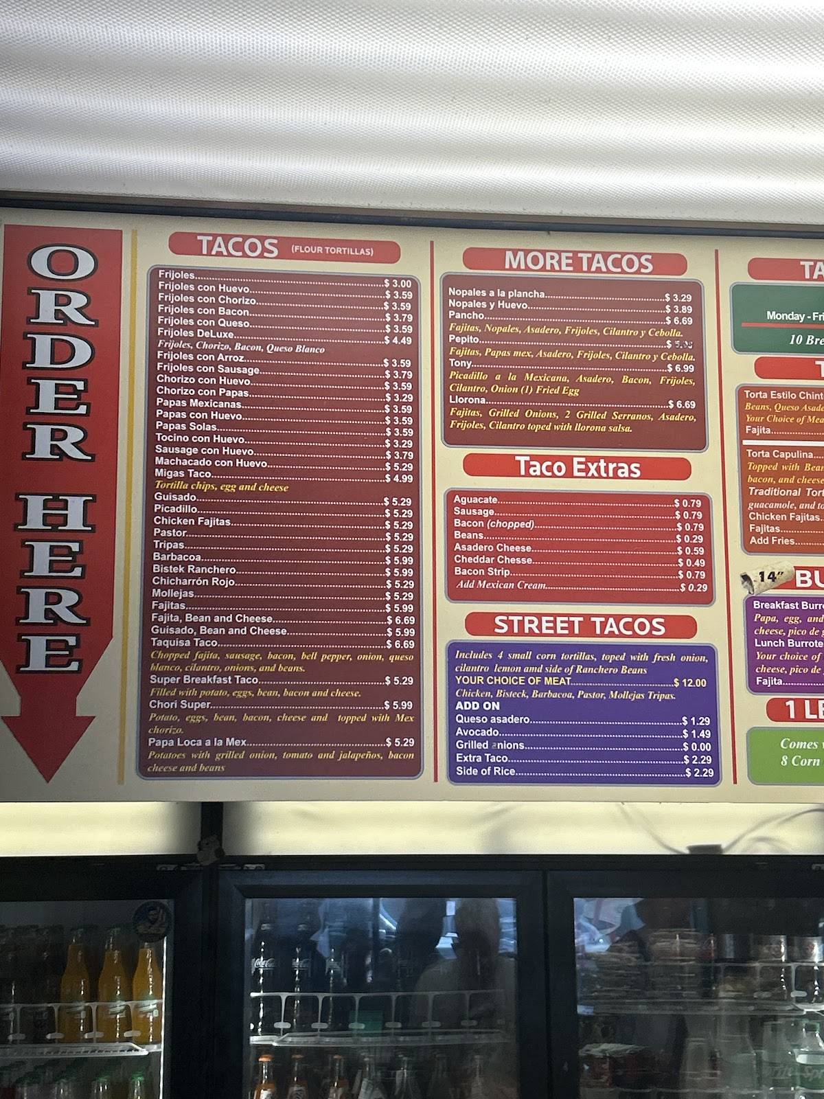 Chinto's Super Taco меню