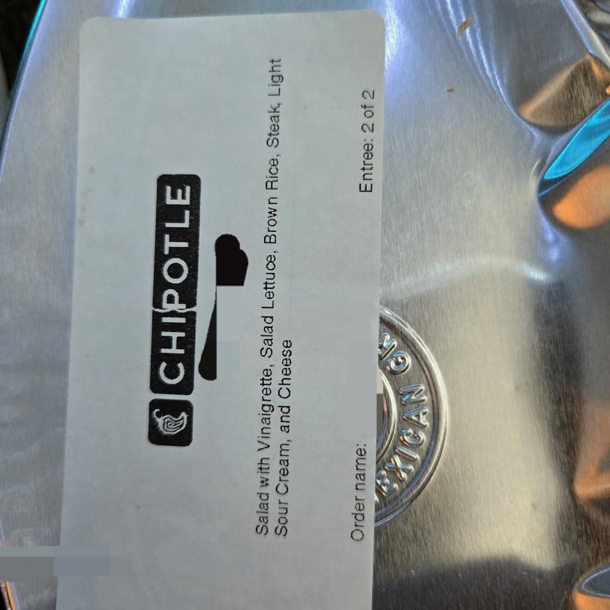 Chipotle Mexican Grill меню
