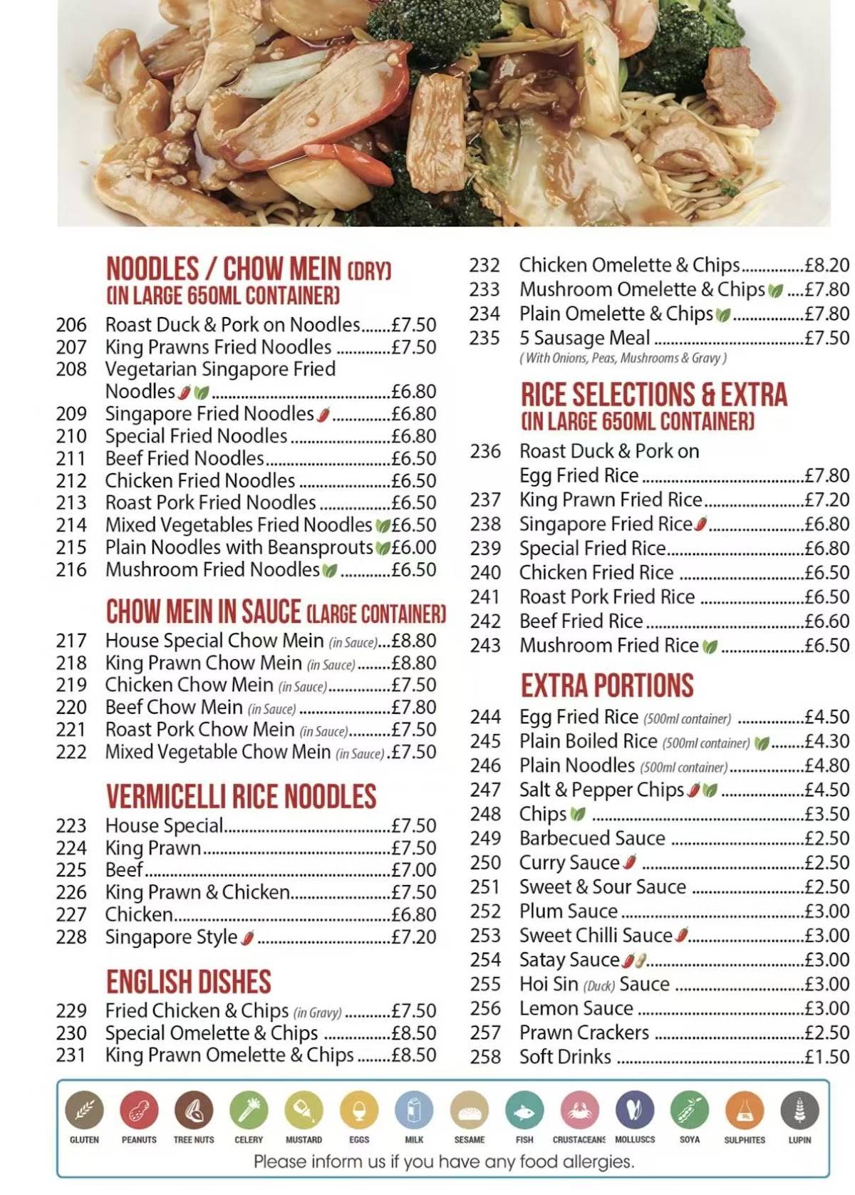Chun Chun Chinese Takeaway меню