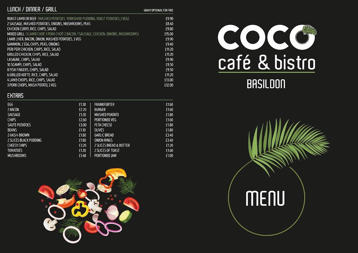 Coco Cafe Basildon меню